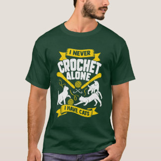 T-shirt Je n'ai jamais crochet seul j'ai un chat garçon