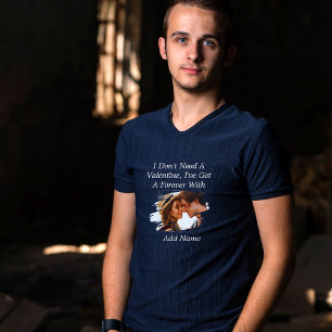 T-shirt Je n'ai pas besoin d'une Saint Valentin Marine ble