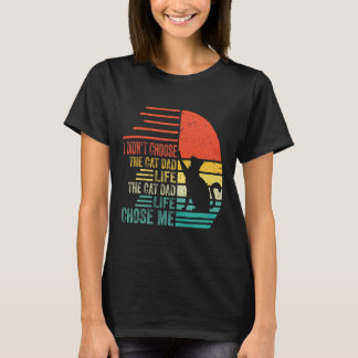 T-shirt Je n'ai pas choisi la vie de papa chat rétro Fête