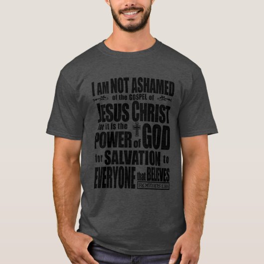 T-shirt Je n'ai pas honte de l'évangile du Jésus-Christ, (Devant)