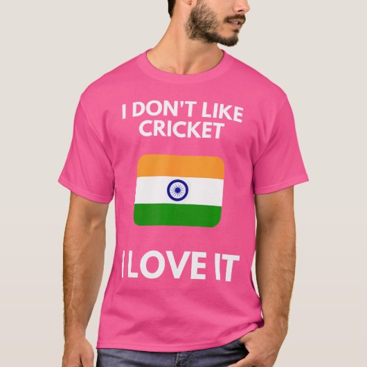 T-shirt Je N'Aime Pas Le Cricket J'Aime Le Cricket Inde (Devant)