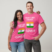 T-shirt Je N'Aime Pas Le Cricket J'Aime Le Cricket Inde (Unisexe)