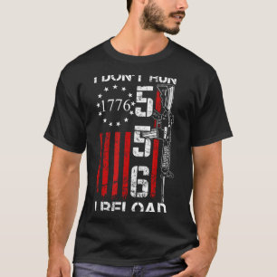 T-shirt Je ne cours pas, je recharge - Drapeau des États-U