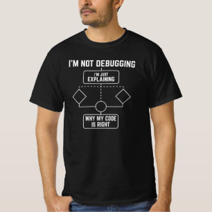 T-shirt Je ne débogue pas, j'explique mon code
