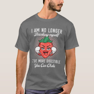 T-shirt Je Ne Diminue Plus La Fraise Vintage Rétro