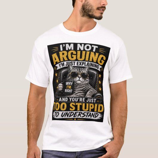 T-shirt Je ne discute pas, j'explique simplement – Drôle d (Devant)