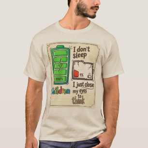 T-shirt Je ne dors pas, je ferme juste les yeux pour pense