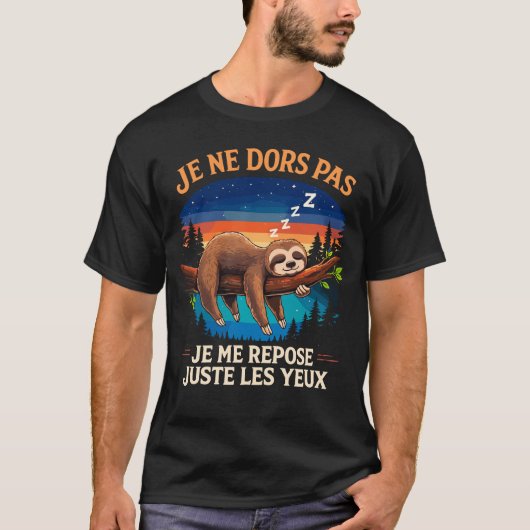T-shirt Je Ne Dors Pas Je Me Repose Juste Les Yeux Sieste (Devant)