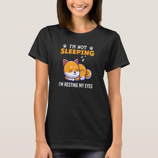 T-shirt Je ne dors pas Je me repose les yeux Fox Sleep (Devant)
