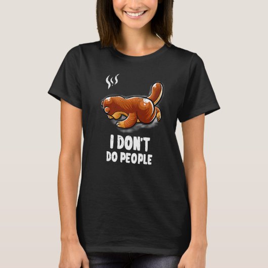 T-shirt Je ne fais pas les gens Introvertir le couchage Ne (Devant)
