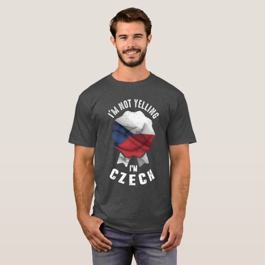 T-shirt Je ne hurle pas Je suis tchèque (Devant entier)