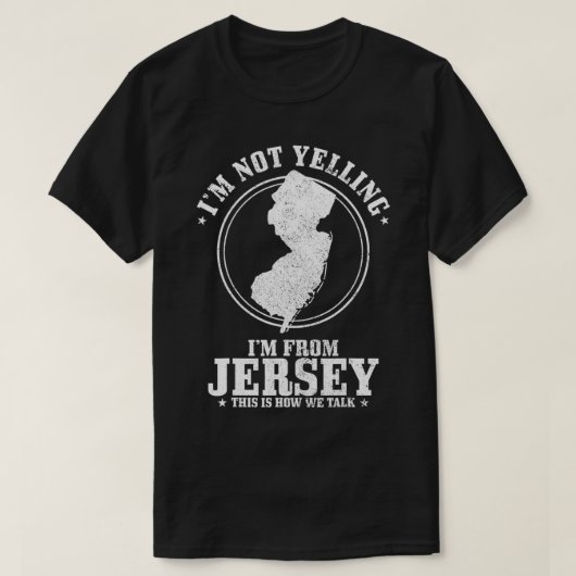 T-shirt Je ne hurle pas Je viens du New Jersey Funny State (Design devant)