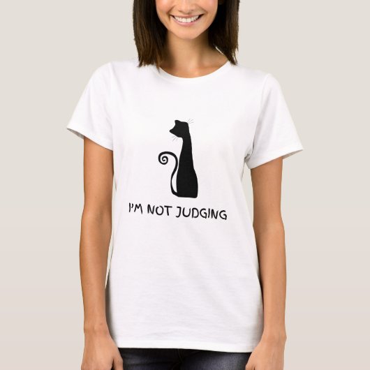 T-shirt Je ne juge pas Conception graphique de chat noir d (Devant)
