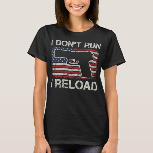 T-shirt Je ne lance pas Je recharge - Pro Guns Pistol USA  (Devant)