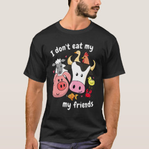 T-shirt Je ne mange pas mes amis anti-cruauté animale Vega