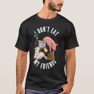 T-shirt Je ne mange pas mes amis pour les végétariens véga