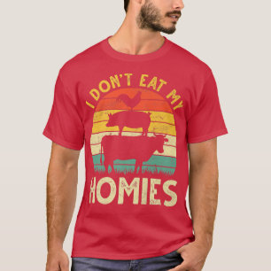 T-shirt Je ne mange pas mes Homies Funny Vegan Végétarien 