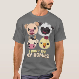 T-shirt Je ne mange pas mon ami vivant vegan végétarien vé