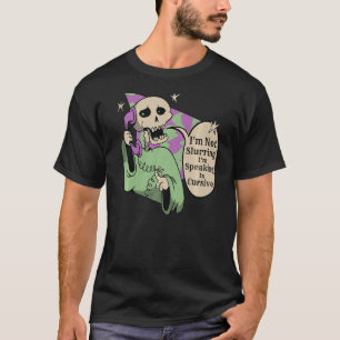 T-shirt Je ne me moque pas de parler en cursive