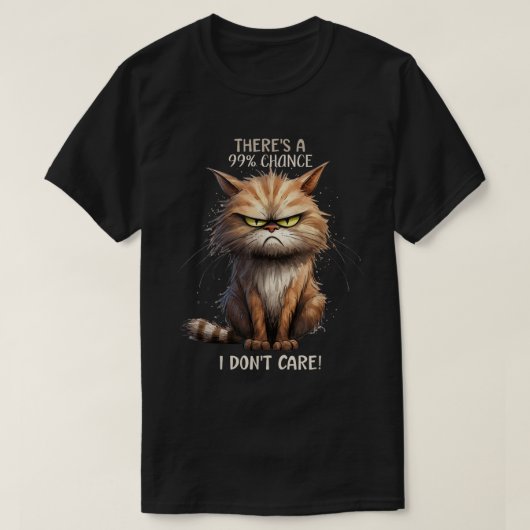 T-shirt Je ne m'en fiche pas Chat Sarcastique Dire Plaisan (Design devant)