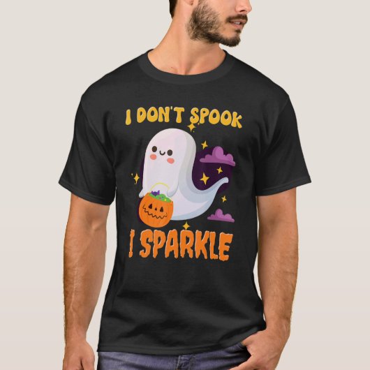 T-shirt Je ne parle pas J'éblouis mignon Fantôme Halloween (Devant)