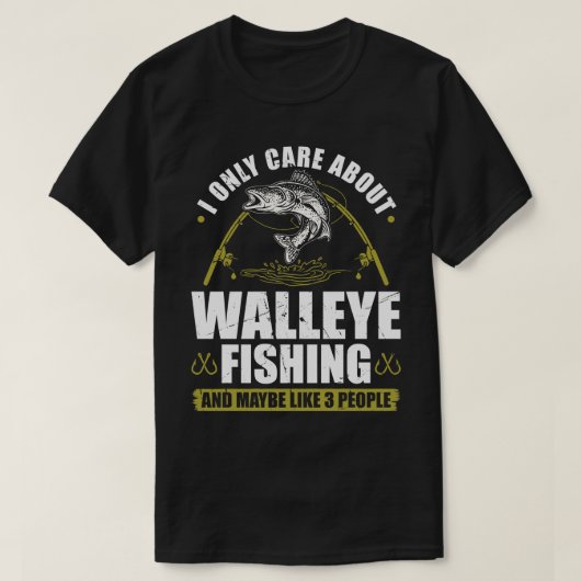 T-shirt Je ne parle que de Walleye Fishing (Design devant)
