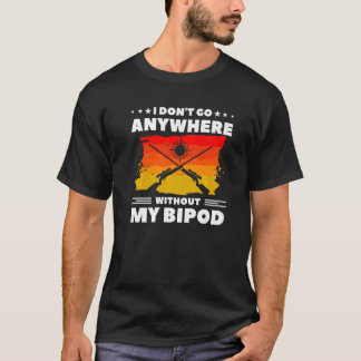 T-shirt Je ne pars nulle part sans mon Bipod Coyote Huntin
