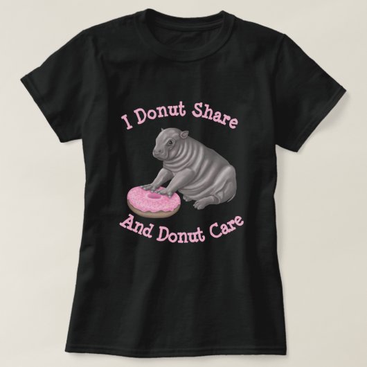 T-shirt Je ne partage pas - hippo (Design devant)
