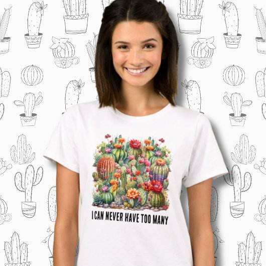T-shirt Je Ne Peux Jamais Avoir Trop De Cactus À Fleur