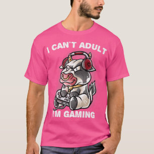 T-shirt Je ne peux pas Adulte Je suis Jeu Gamer Cow Farmer
