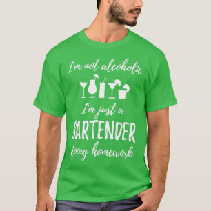 T-shirt Je Ne Suis Pas Alcoolique Je Ne Suis Qu'Un Barman
