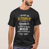 T-shirt Je ne suis pas alcoolique mais mon oncle est rhum (Devant)