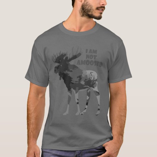 T-shirt Je ne suis pas amusé Amusant Moose Citation T-shir (Devant)