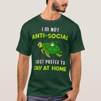 T-shirt Je ne suis pas Anti-Social Tortues de mer