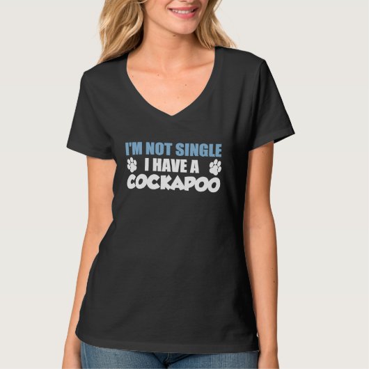 T-shirt Je ne suis pas célibataire, j'ai un Cockapoo (Devant)