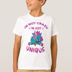 T-shirt Je ne suis pas fou, je suis juste unique, Licorne