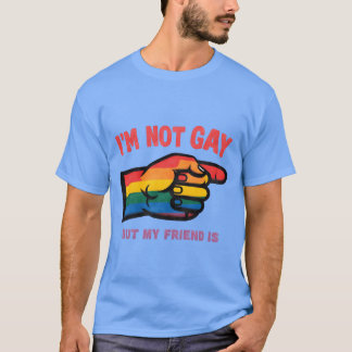 T-shirt Je ne suis pas gay mais mon ami est rétro