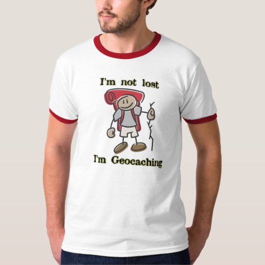 T-shirt "Je ne suis pas" graphique perdu de Geocaching (Devant)