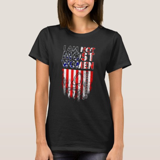 T-shirt Je ne suis pas la plupart des femmes Drapeau améri (Devant)