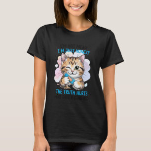 T-shirt Je ne suis pas méchant, juste honnête, mignon chat
