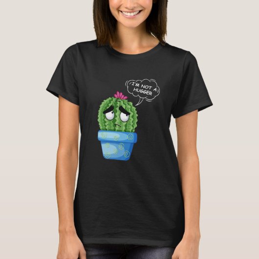 T-shirt Je ne suis pas un gros Tee Sad Cactus dans un pot  (Devant)