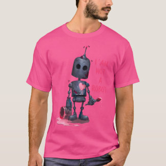 T-shirt JE Ne Suis Pas Un Robot Gris Avec Ordinateur Inter