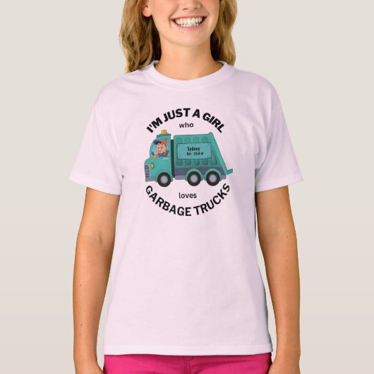 T-shirt Je ne suis qu'une fille qui aime les camions poube (Devant)