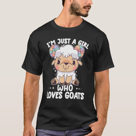 T-shirt je ne suis qu'une fille qui aime les chèvres éleve (Devant)
