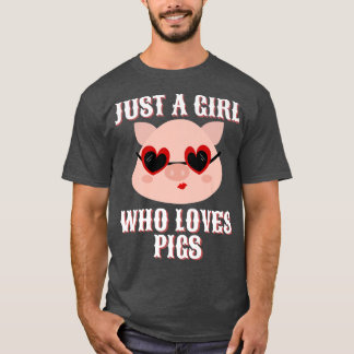 T-shirt Je ne suis qu'une fille qui aime les cochons, les 