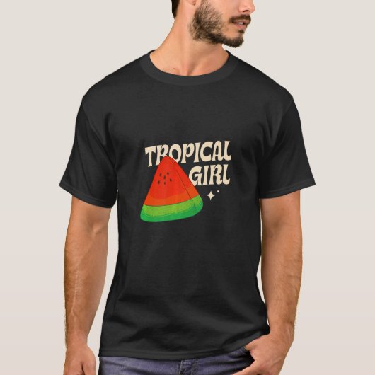 T-shirt Je ne suis qu'une fille tropicale Grosse pastèque  (Devant)