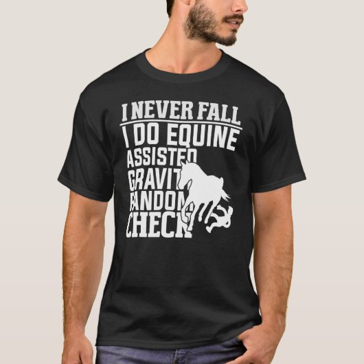 T-shirt Je Ne Tombe Jamais Je Fais De L'Équine Assistée Gr (Devant)