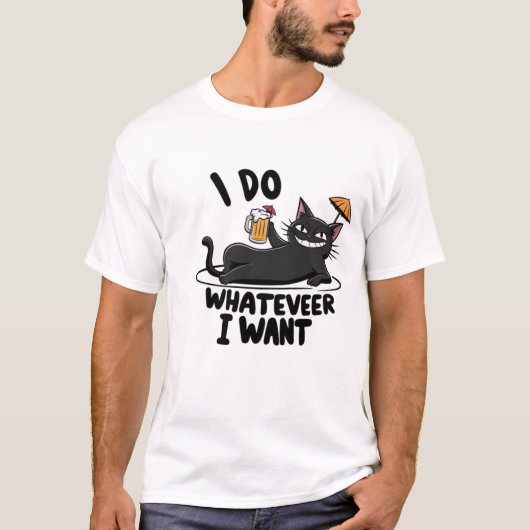 T-shirt je ne veux pas de chat drôle (Devant)