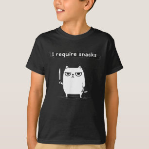 T-shirt Je nécessite des collations Chat Angry Drôle Mème