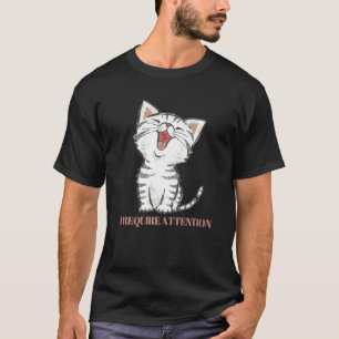 T-shirt Je nécessite Mème de l'attention Style Rétro Chats